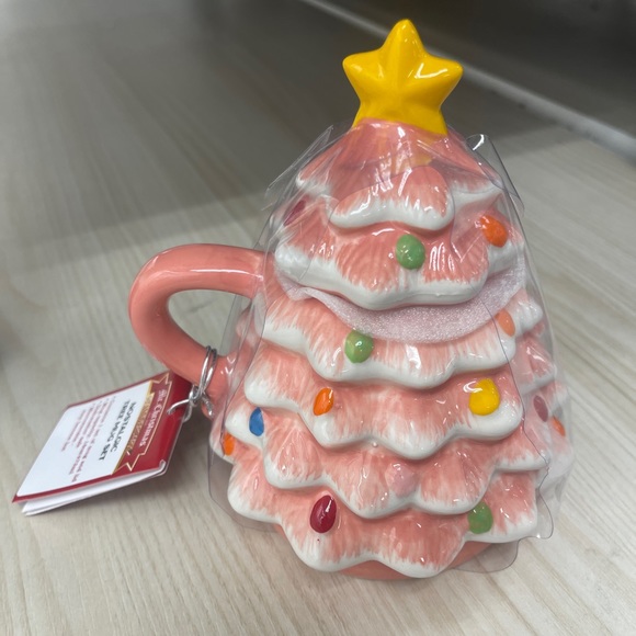 PINK Christmas Tree Mr. Christmas 🩷🎄Mug with Lid 90th Anniversary Special NWT - Picture 1 of 5